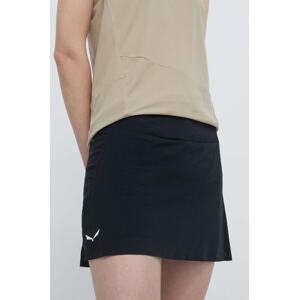 Sportska suknja Salewa Pedroc 2 boja: crna, mini, ravna, 00-0000028605