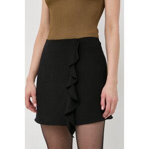 Suknja Armani Exchange boja: crna, mini, širi se prema dolje