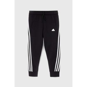 Dječji donji dio trenirke adidas G FI 3S boja: crna, s aplikacijom