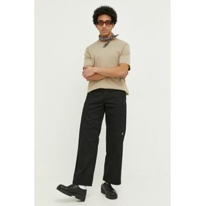 Hlače Dickies za muškarce, boja: crna, ravni kroj, DK0A4XK3BLK1-BLACK