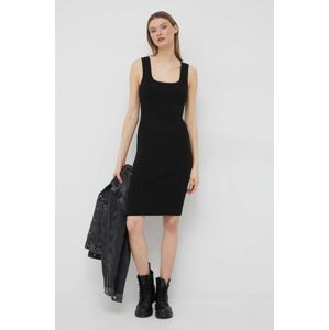 Haljina Calvin Klein boja: crna, midi, uske