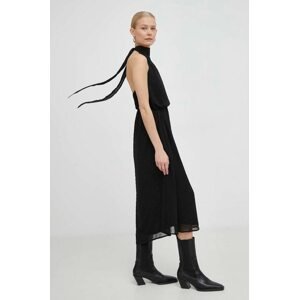 Haljina Bruuns Bazaar Impatiens Gabby boja: crna, midi, ravna