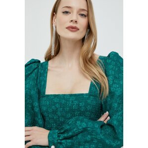 Haljina Custommade Jenny boja: zelena, mini, širi se prema dolje