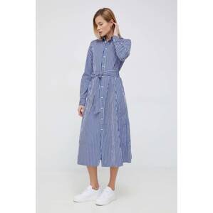 Pamučna haljina Polo Ralph Lauren midi, širi se prema dolje, 211891430