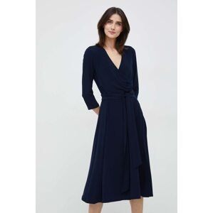 Haljina Lauren Ralph Lauren boja: tamno plava, mini, širi se prema dolje, 250769904