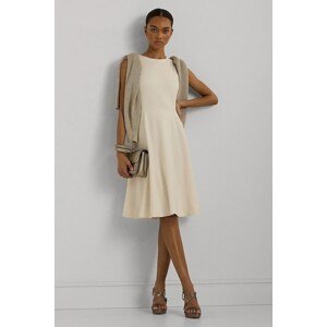 Haljina Lauren Ralph Lauren boja: bež, mini, širi se prema dolje