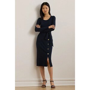 Haljina Lauren Ralph Lauren boja: tamno plava, midi, uska