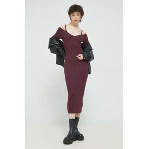 Haljina Abercrombie & Fitch boja: bordo, midi, uske
