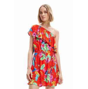 Haljina Desigual boja: crvena, mini, ravna