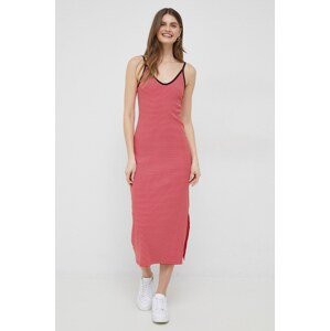Haljina Tommy Hilfiger boja: crvena, midi, ravna