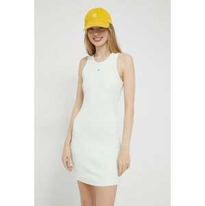 Haljina Tommy Jeans boja: zelena, mini, uske
