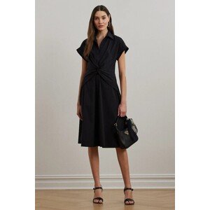 Haljina Lauren Ralph Lauren boja: tamno plava, midi, širi se prema dolje, 250903193