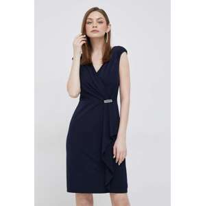 Haljina Lauren Ralph Lauren boja: tamno plava, mini, ravna, 253906356