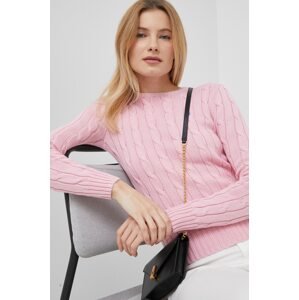 Pamučni pulover Polo Ralph Lauren boja: ružičasta, 211891640