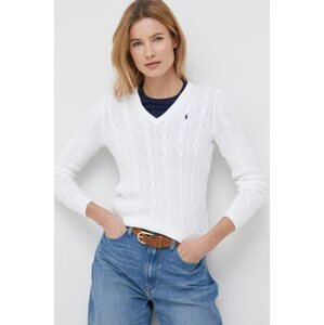 Pamučni pulover Polo Ralph Lauren boja: bijela, lagani, 211891641