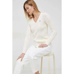 Pamučni pulover Polo Ralph Lauren boja: bež, lagani, 211891641