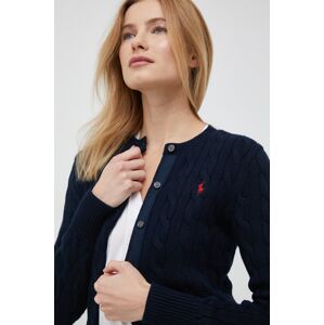 Pamučni kardigan Polo Ralph Lauren boja: tamno plava, 211891643