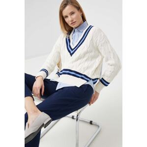 Pamučni pulover Polo Ralph Lauren za žene, boja: bež, 211891676