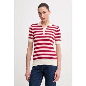 Polo majica Tommy Hilfiger za žene, boja: crvena