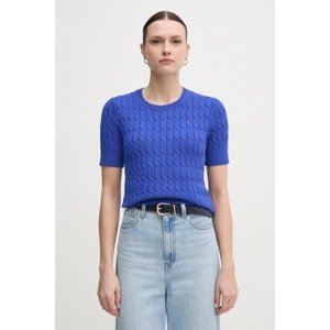 Pamučni pulover Tommy Hilfiger boja: tamno plava, lagani, WW0WW38744