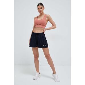 Kratke hlače za trčanje adidas Performance x Parley boja: tamno plava, glatki materijal, visoki struk