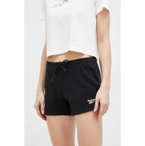 Kratke hlače Reebok za žene, boja: crna, glatki materijal, visoki struk, H54767.100012570