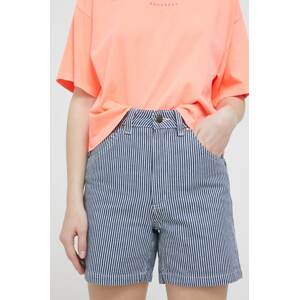 Pamučne kratke hlače Dickies boja: tamno plava, s uzorkom, visoki struk