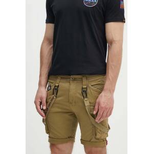 Kratke hlače Alpha Industries za muškarce, boja: zelena