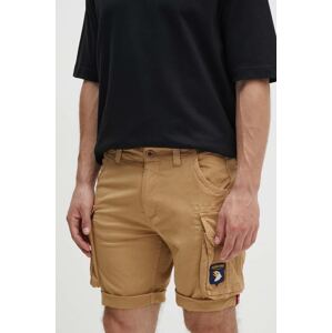 Kratke hlače Alpha Industries za muškarce, boja: bež