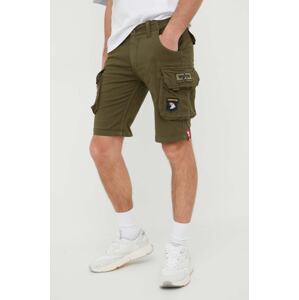 Kratke hlače Alpha Industries za muškarce, boja: zelena, 186209.142-DarkOlive