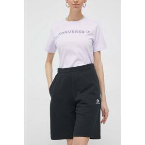 Kratke hlače Converse boja: crna, glatki materijal, 10023875.A01-Black