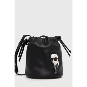 Kožna torba Karl Lagerfeld boja: crna