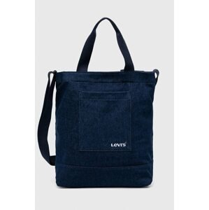 Pamučna torba Levi's boja: tamno plava