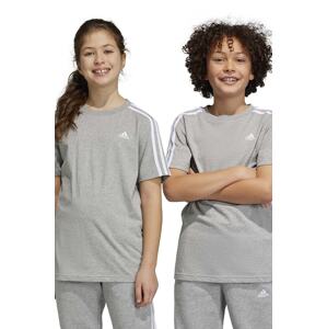 Dječja majica kratkih rukava adidas U 3S boja: siva, jednobojni model