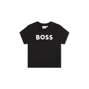 Dječja pamučna majica kratkih rukava BOSS boja: crna, s tiskom