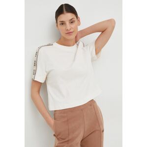 Pamučna majica Guess boja: bež