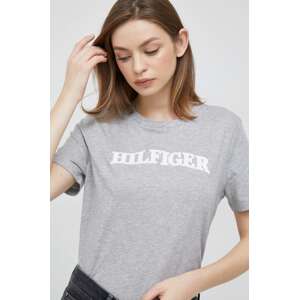 Pamučna majica Tommy Hilfiger boja: siva