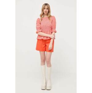 Bluza Notes du Nord za žene, boja: narančasta, karirano