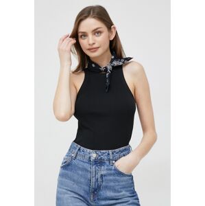 Pamučni top Polo Ralph Lauren boja: crna