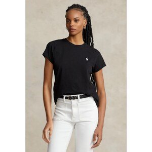 Pamučna majica Polo Ralph Lauren za žene, boja: crna, 211898698