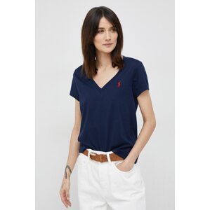 Pamučna majica Polo Ralph Lauren boja: tamno plava, 211902403