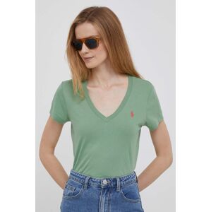 Pamučna majica Polo Ralph Lauren boja: zelena, 211902403