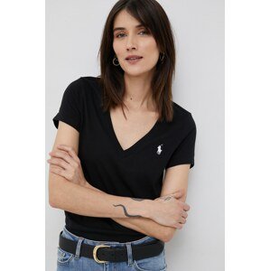 Pamučna majica Polo Ralph Lauren boja: crna, 211902403