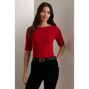 Majica kratkih rukava Lauren Ralph Lauren za žene, boja: crvena, 200654963