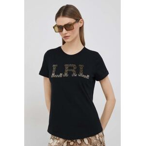 Pamučna majica Lauren Ralph Lauren boja: crna