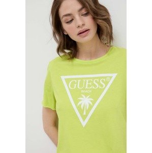 Pamučna majica Guess boja: zelena
