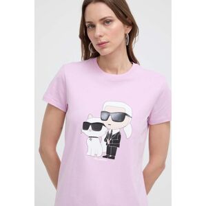 Pamučna majica Karl Lagerfeld boja: ružičasta