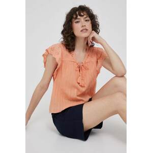 Pamučna majica Pepe Jeans Anaise za žene, boja: narančasta, glatka