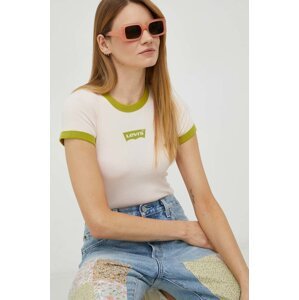 Pamučna majica Levi's boja: ružičasta