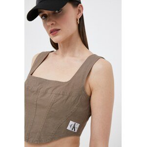 Top Calvin Klein Jeans za žene, boja: smeđa